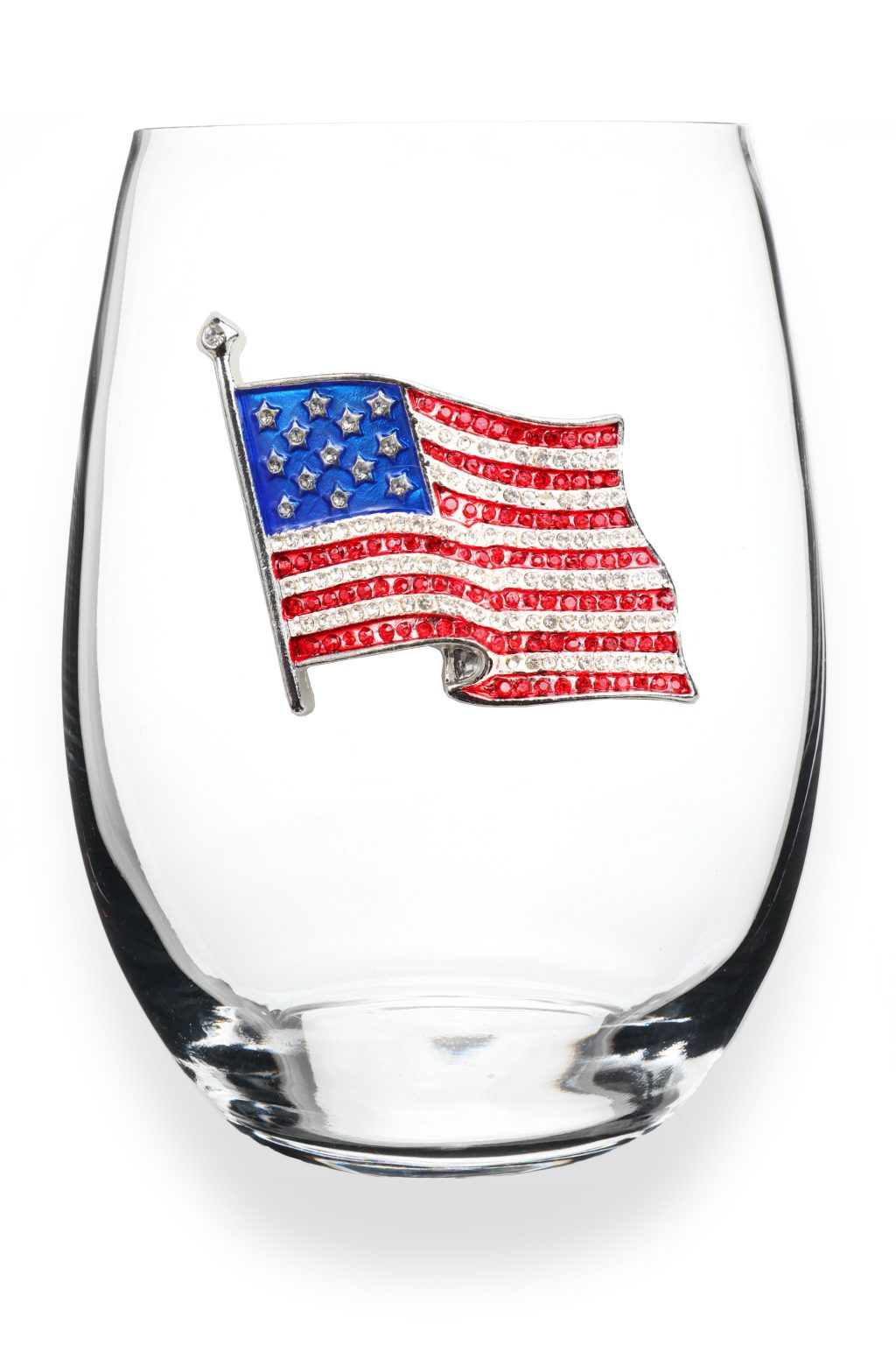 American Flag Stemless Wine Glass