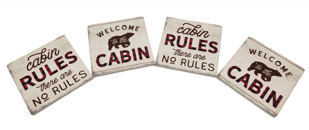 Cabin Rules Coaster Set - Final Sale