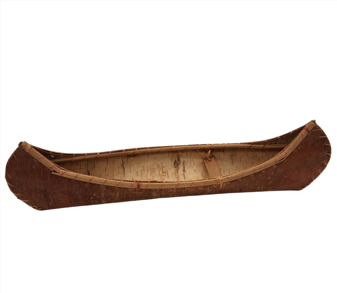 Vintage Birch Bark Handmade Canoe