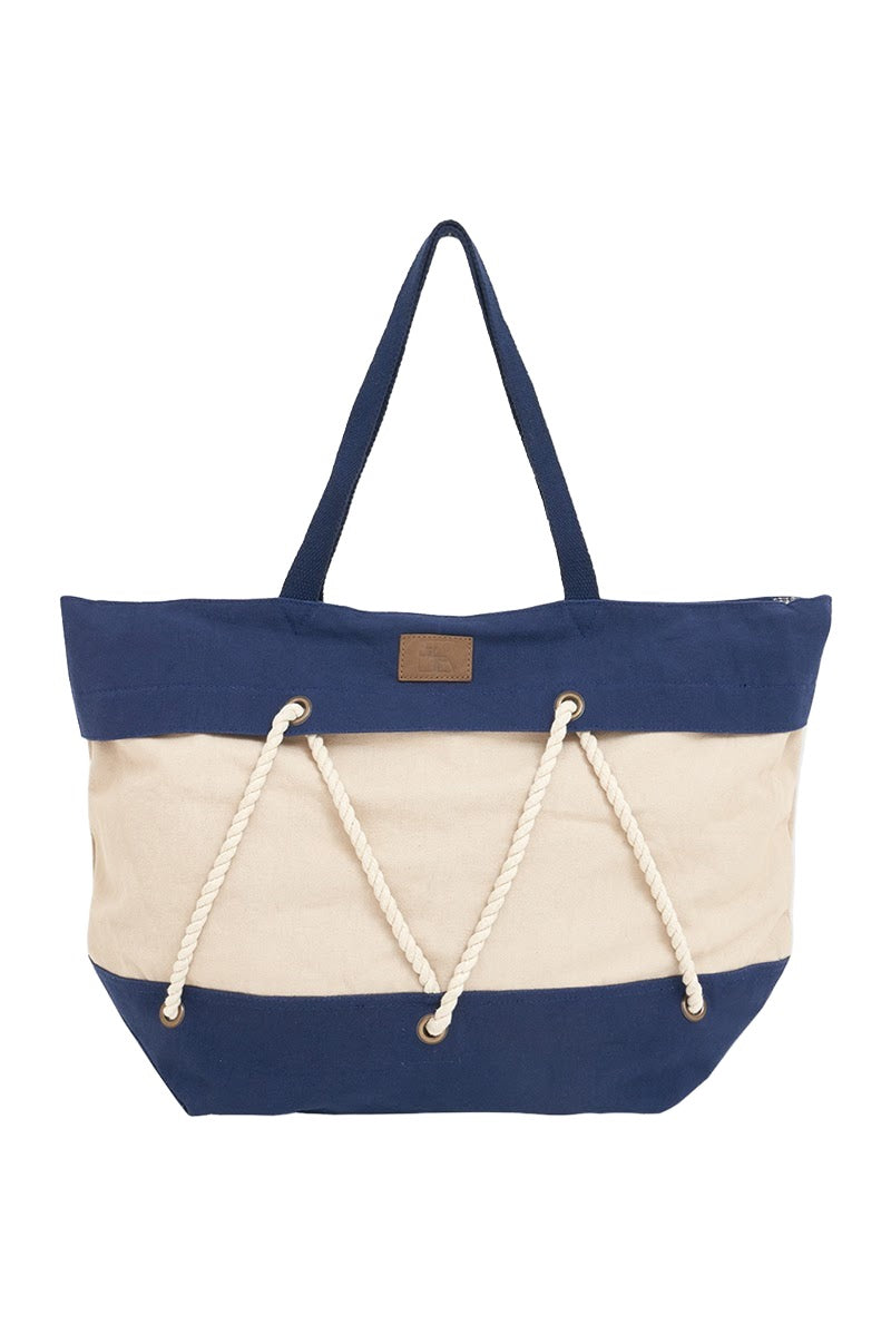 Canvas Tote Bag With Rope Detail