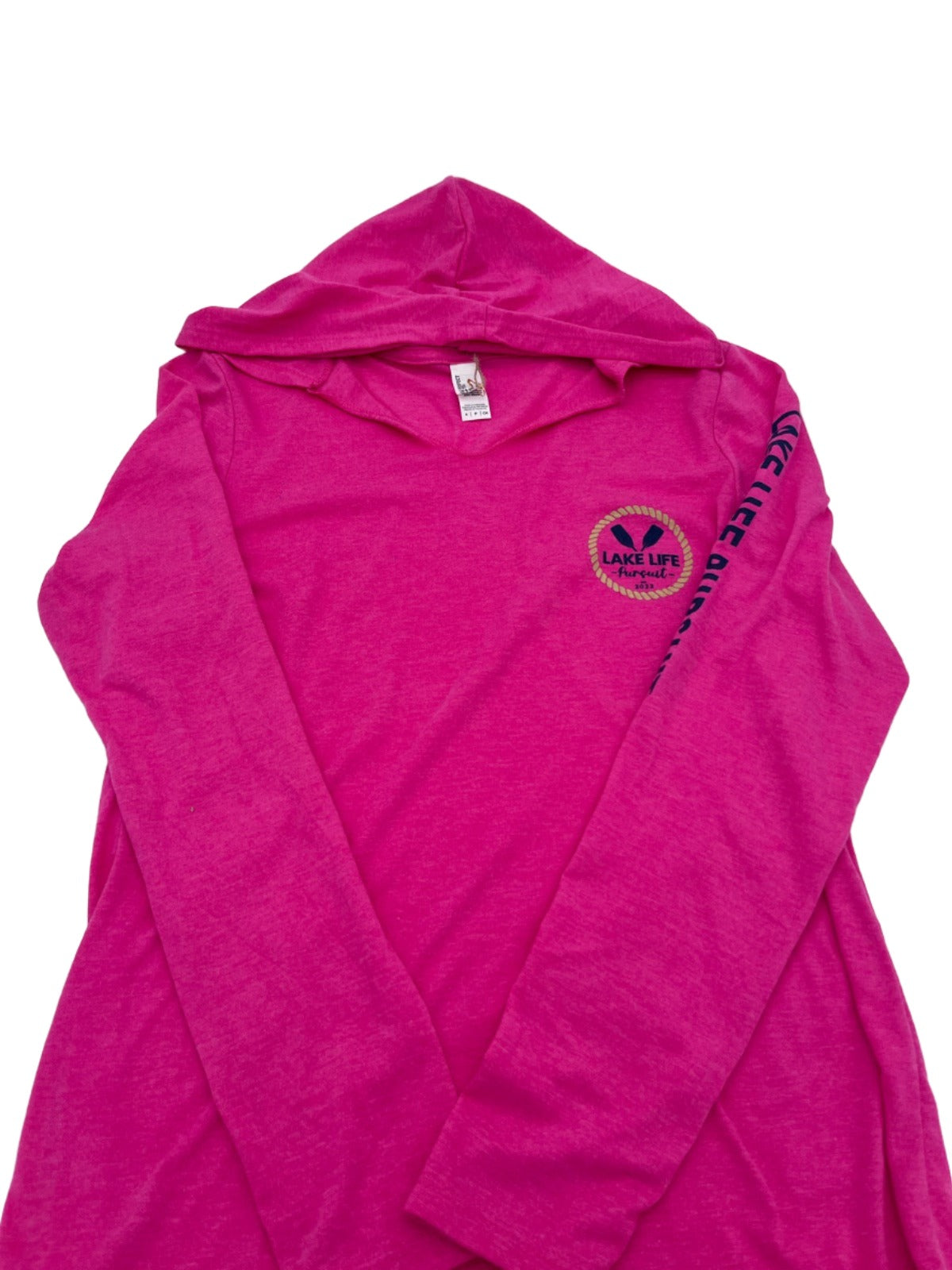 Ladies Long Sleeve V-Neck Hoodie Signature Logo – Lake Life Pursuit