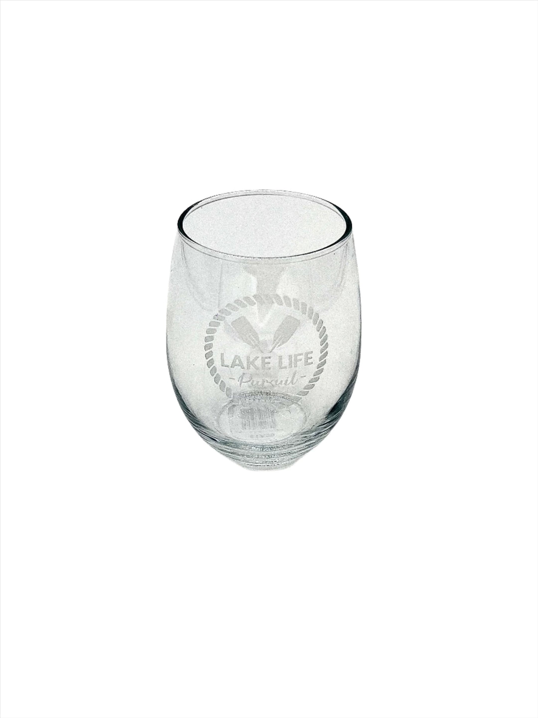 Lake Life Pursuit Signature Logo Stemless Wine Glass