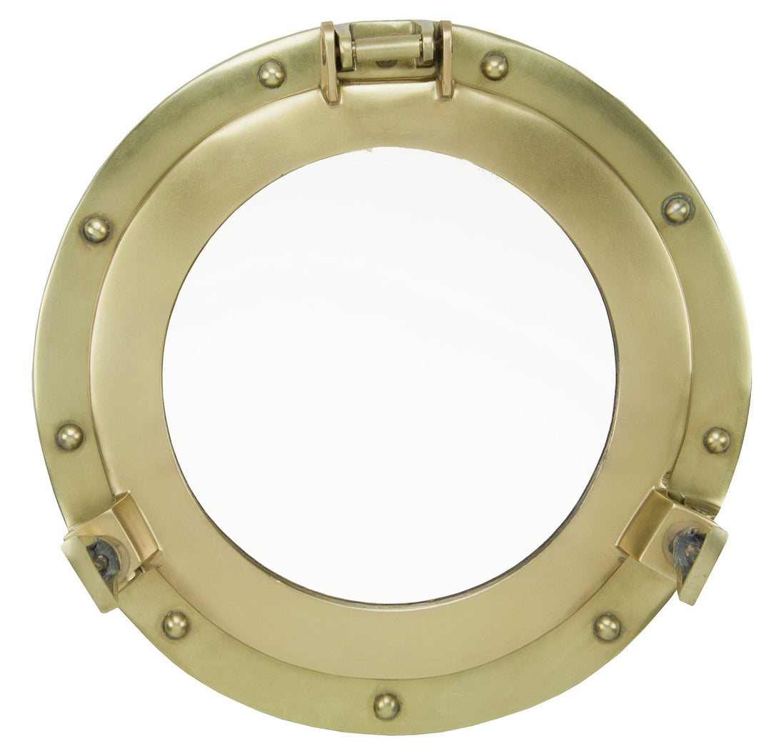 12" Antique Brass Porthole Mirror