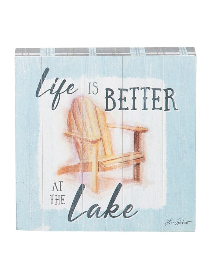 Lake Life Wooden Block Art