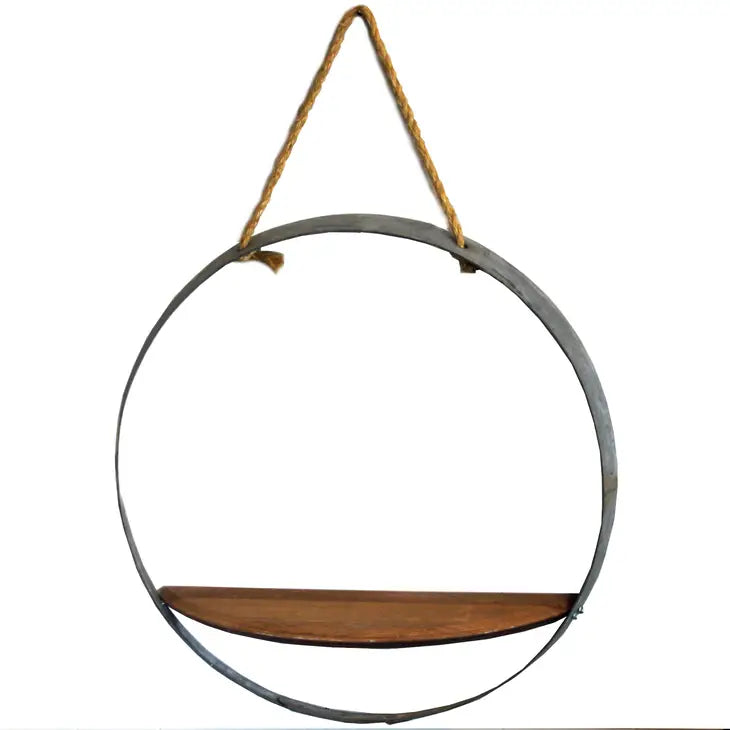 Wine Barrel Hoop Shelf