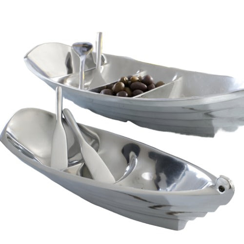 Boat Serving Tray with Oar Servers