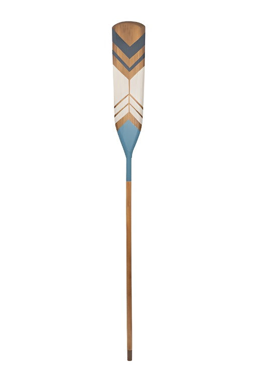 Decorative Oar with Teal, White, and Navy Chevron