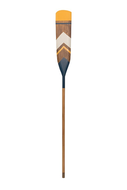 Decorative Oar with Yellow, Navy, and White Chevron