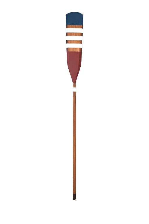 Decorative Oar with Red, White, and Blue Stripes