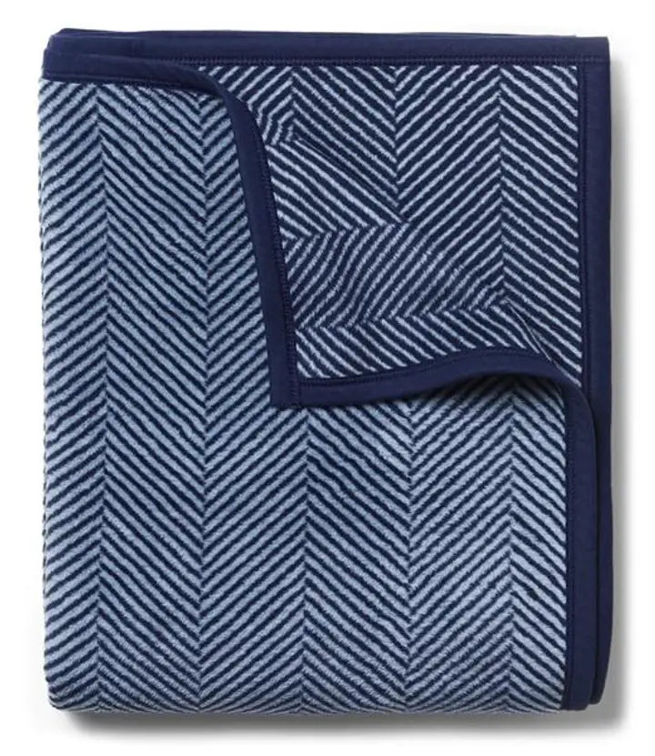 Chappy Wrap Navy Harborview Herringbone Blanket
