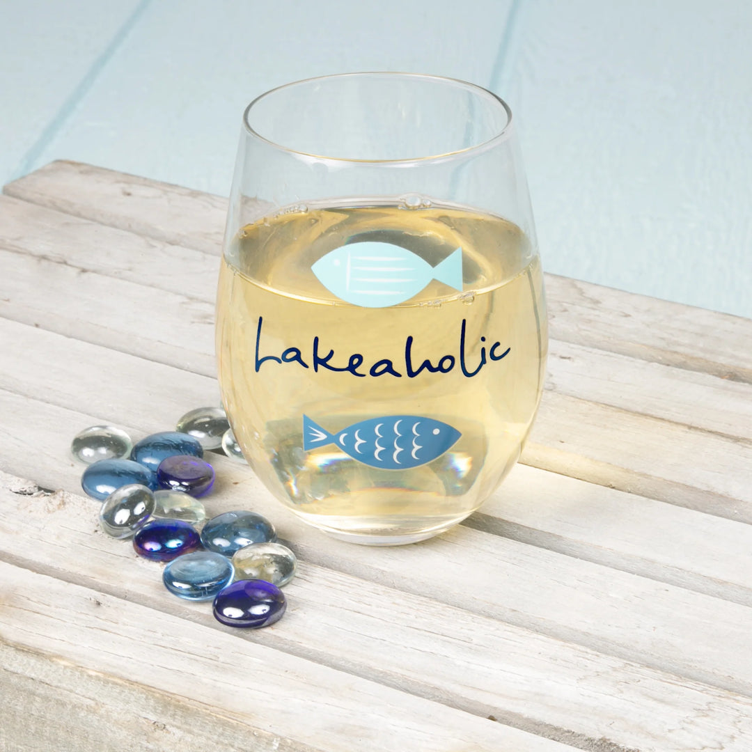 Lakeaholic Stemless Wine Glass