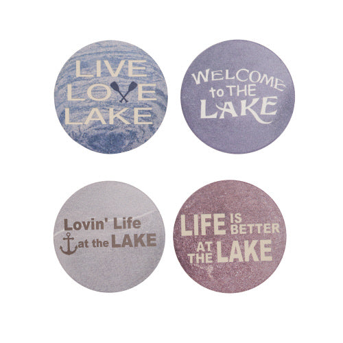 Set of 4 Round Lake Coasters