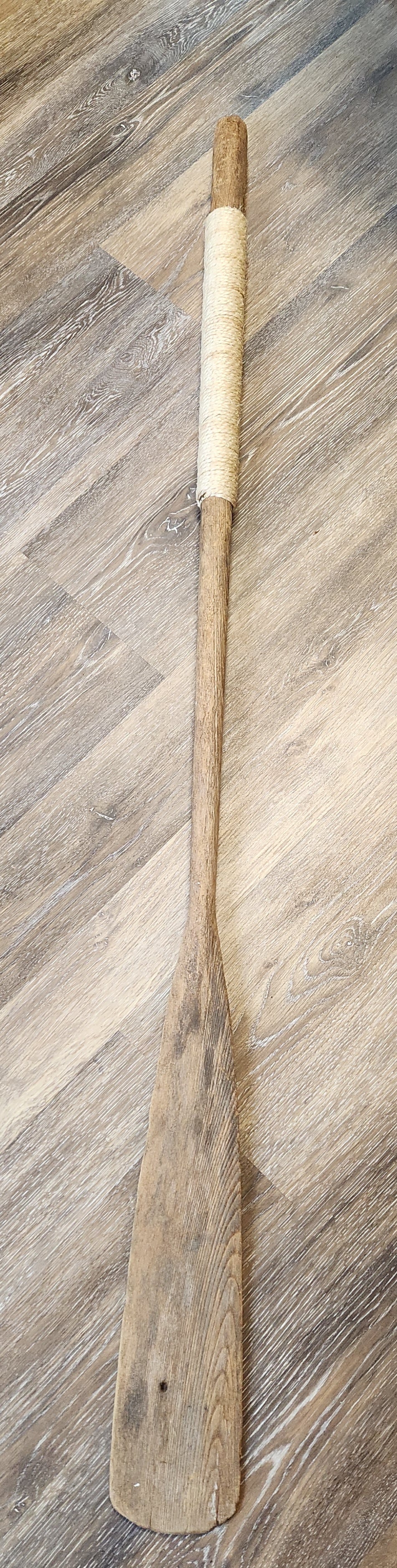 Vintage Wooden Oar with Rope