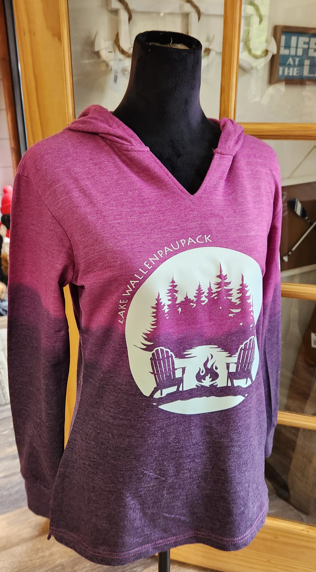 Ladies Lake Wallenpaupack Bonfire Nights French Terry Hoodie