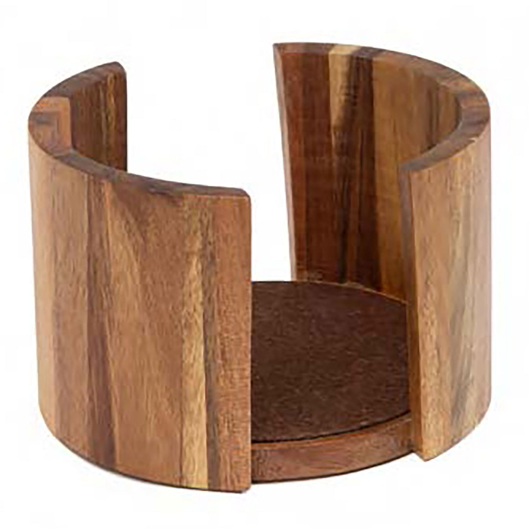Round Wooden Coaster Holder