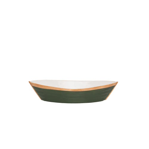 Green Canoe Serving Dish