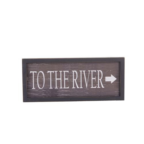 Wooden "To The River" Wall Plaque