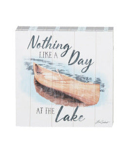 Lake Life Wooden Block Art